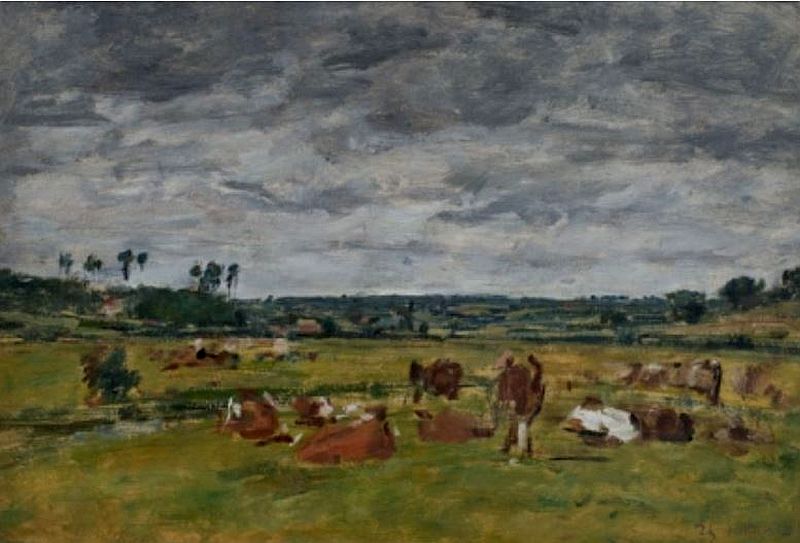 Etude de vaches par Eug&egrave;ne Boudin