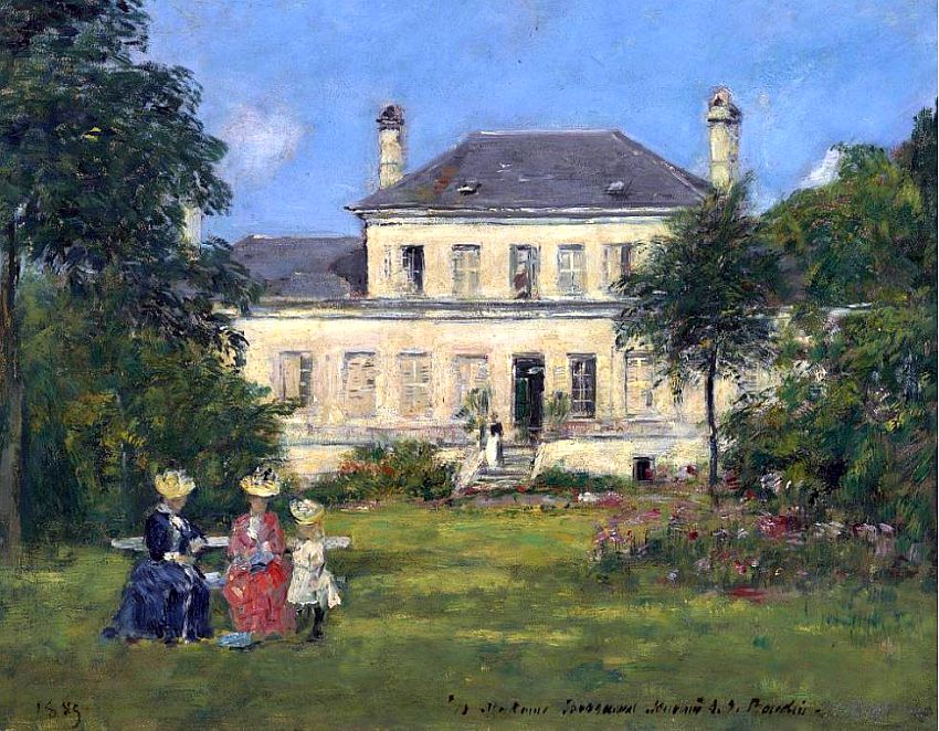 Maison et jardin  du peintre Braqueval par Eug&egrave;ne Boudin