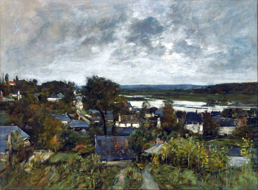 La Touques pr&egrave;s de Deauville par Eug&egrave;ne Boudin