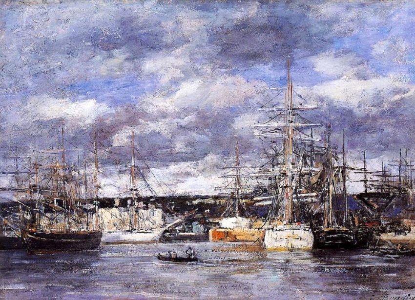 Le bassin Vauban, le Havre,  par Eug&egrave;ne Boudin
