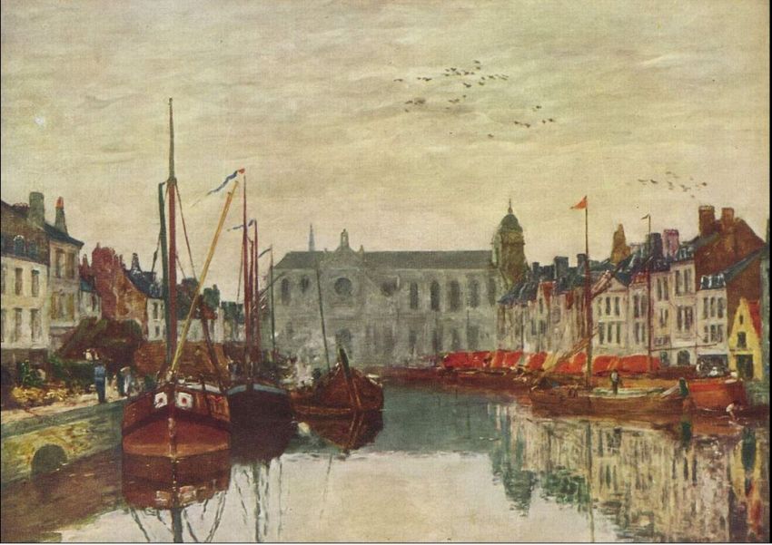 Canal &agrave; Bruxelles  par Eug&egrave;ne Boudin