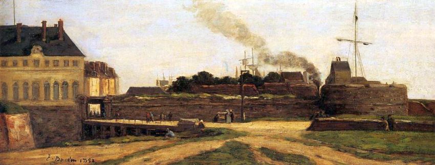 l'h&ocirc;tel de Ville et la  Tour Fran&ccedil;ois 1er au Havre  par Eug&egrave;ne Boudin