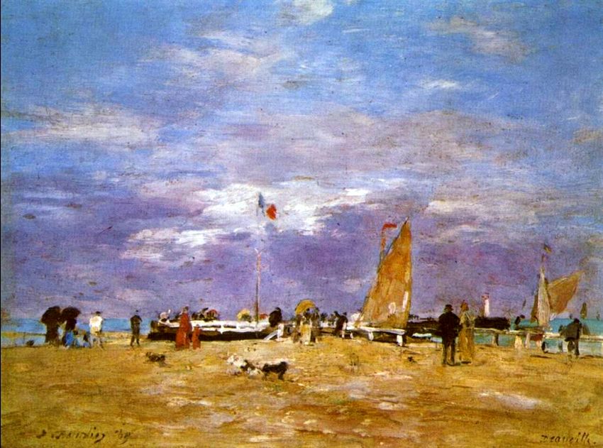 La jet&eacute;e de Deauville  par Eug&egrave;ne Boudin