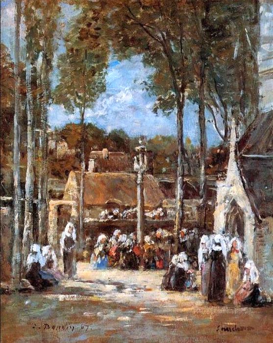 P&eacute;lerinage &agrave; Landernau  par Eug&egrave;ne Boudin