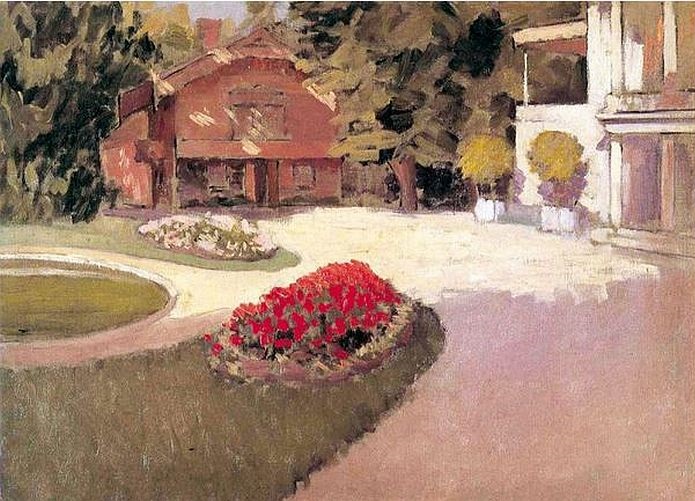 Jardin dans la propri&eacute;t&eacute; d'Yerres par Gustave Caillebotte