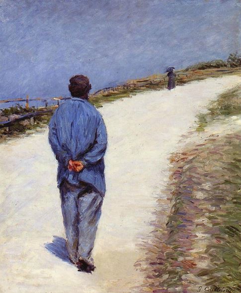 Le p&egrave;re Magloire sur le chemin de St-Clair &agrave; Etretat