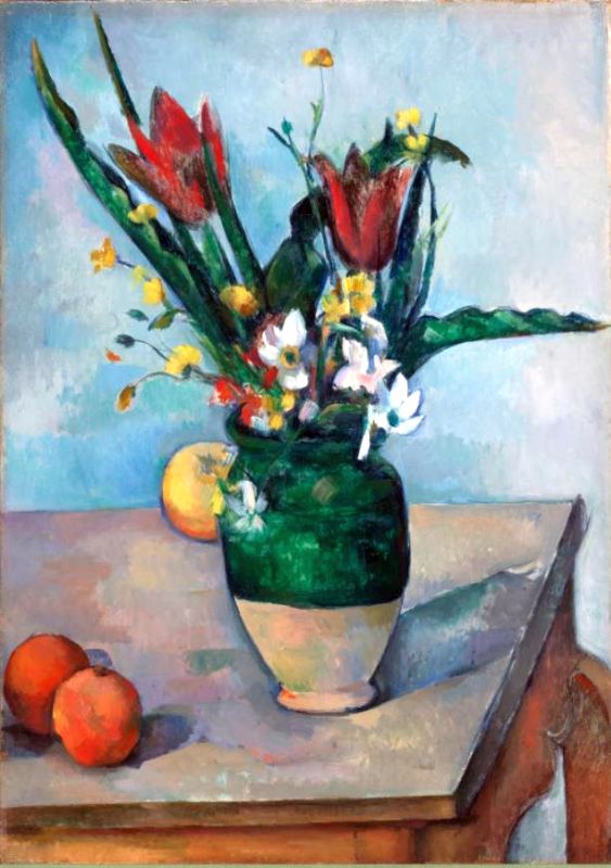 Vase de tulipes par Paul C&eacute;zanne