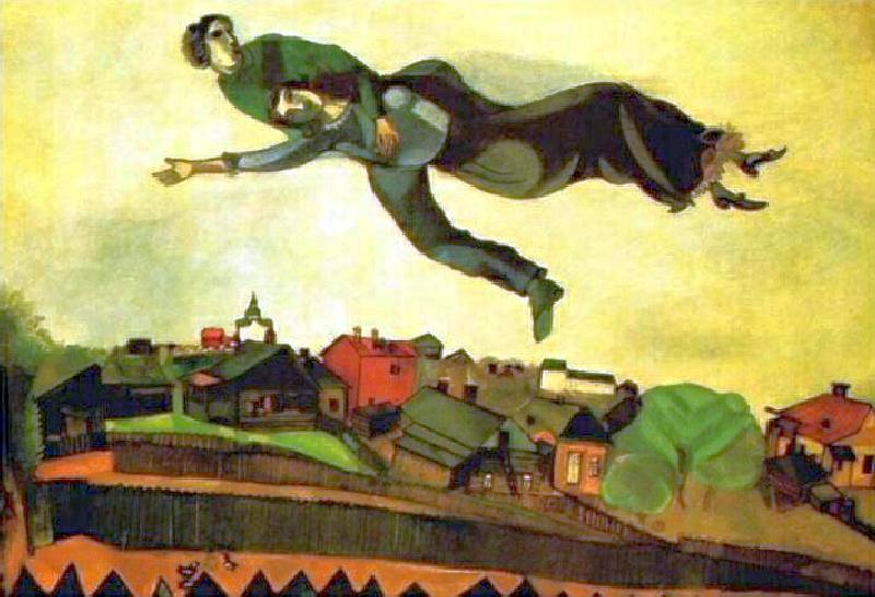 Au-dessus de la  ville par Marc Chagall