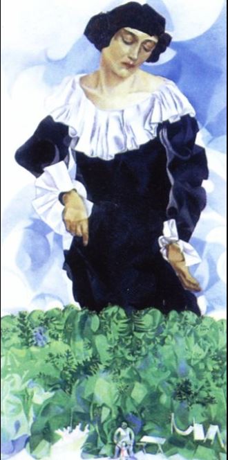 Bella au collier blanc  par Marc Chagall