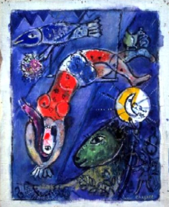 Le cirque bleau par Marc Chagall 