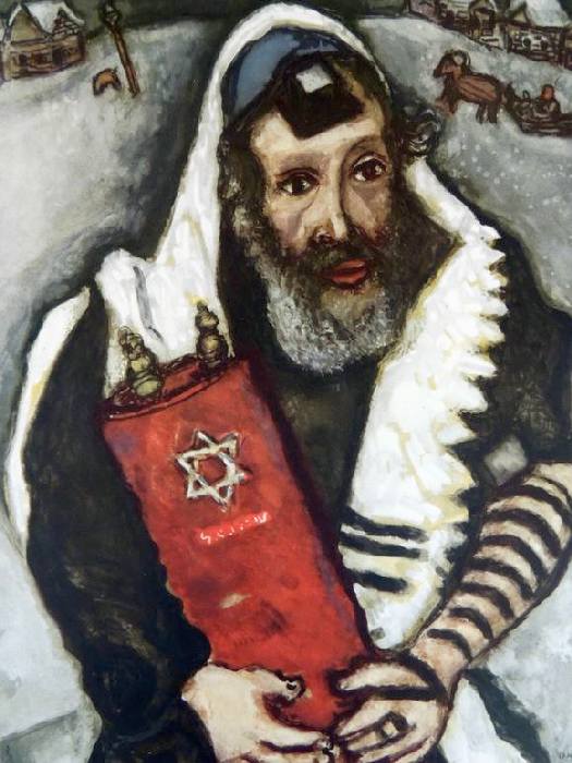 Rabbin avec la Torah par Marc Chagall 