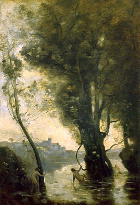 baigneuses aux &icirc;les Borrom&eacute;es par Camille Corot