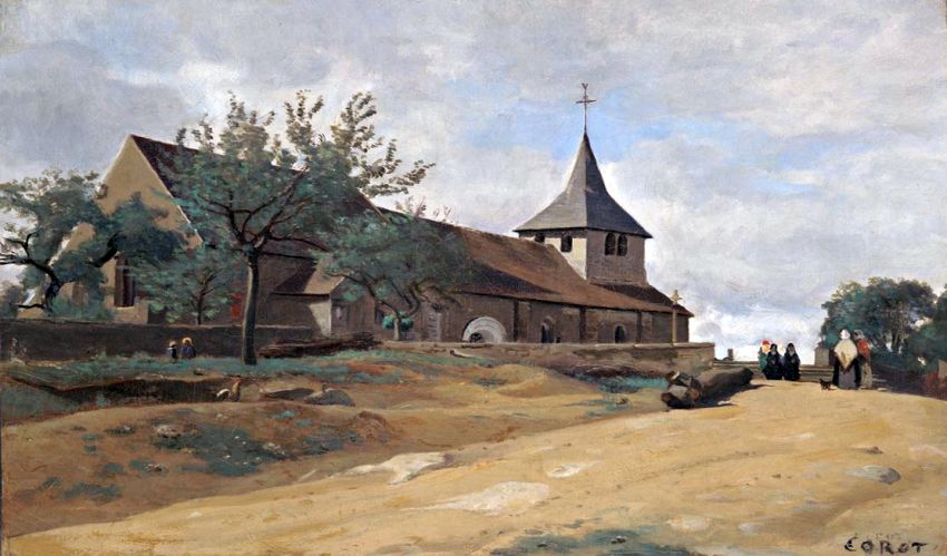 L'&eacute;glise de Lormes par Camille Corot
