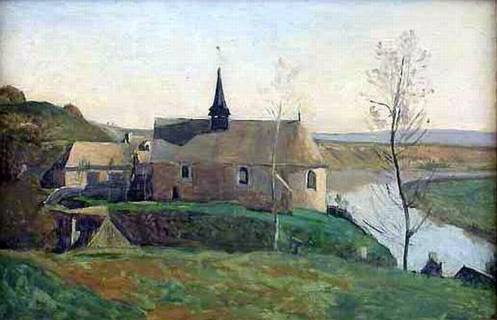 Rolleboise, pr&egrave;s de Mantes  par Camille Corot