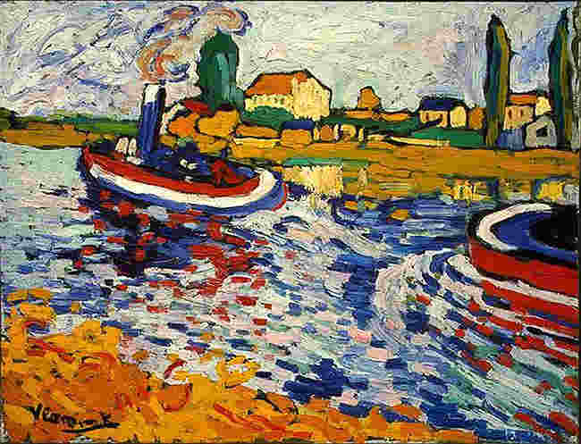 Remorqueurs sur la Seine  &agrave; Chatou  par  Maurice de Vlaminck 