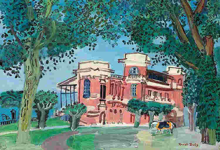 Le paddock &agrave; l'hippodrome de Deauville  par Roul Dufy