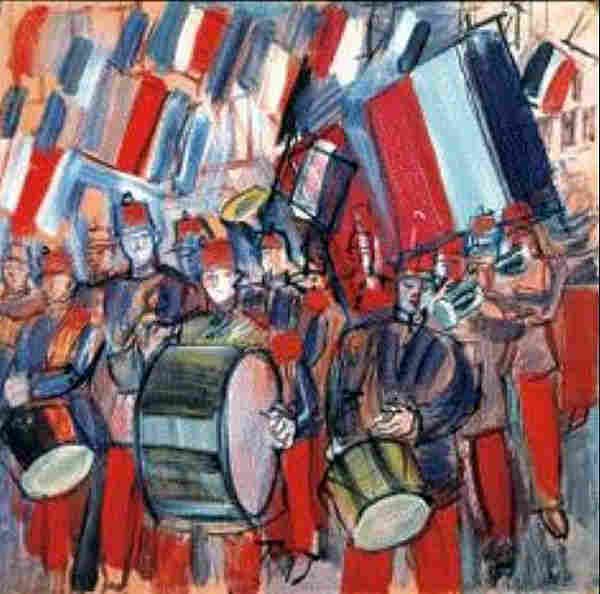 Fanfare du 14 juillet  sur les Chmaps Elys&eacute;es  par Roul Dufy
