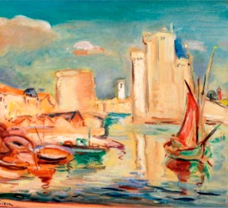 entr&eacute;e du port de La Rochelle Othon Friesz