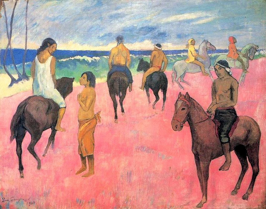 Chevaux sur la plage  par Paul Gauguin