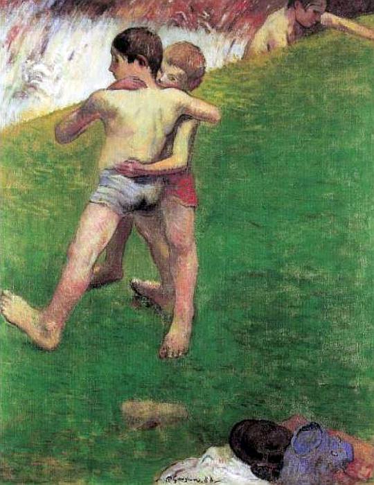 Les enfants luttent  par Paul Gauguin