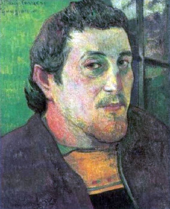 Autoportrait &agrave; l'ami Carri&egrave;re  par Paul Gauguin