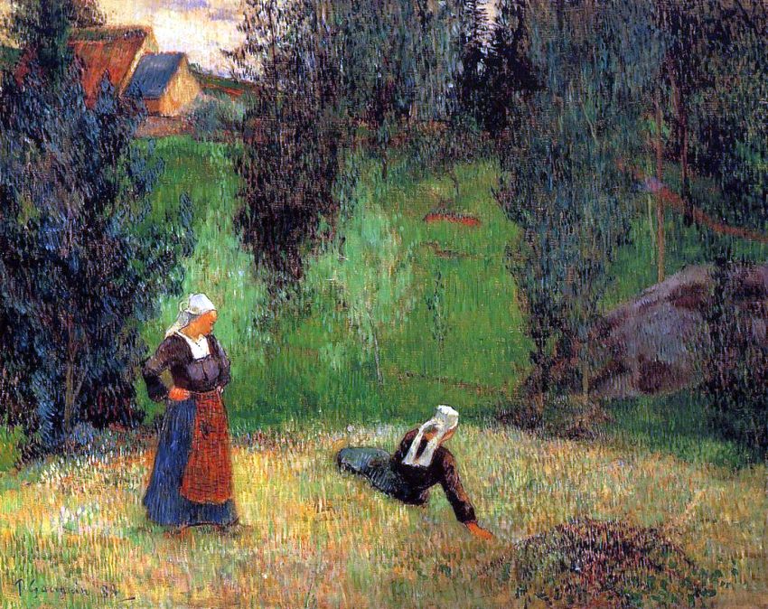 Les premi&egrave;res fleurs  par Paul Gauguin
