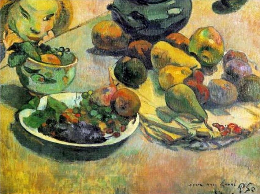Nature morte aux  fruits  par Paul Gauguin