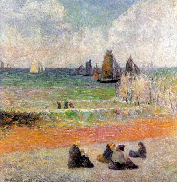 La plage de Dieppe par Paul Gauguin