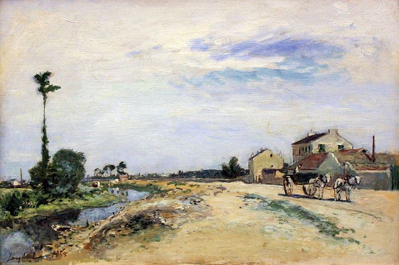 Petit canal pr&egrave;s de la Seine &agrave; meudon  par Jongkind