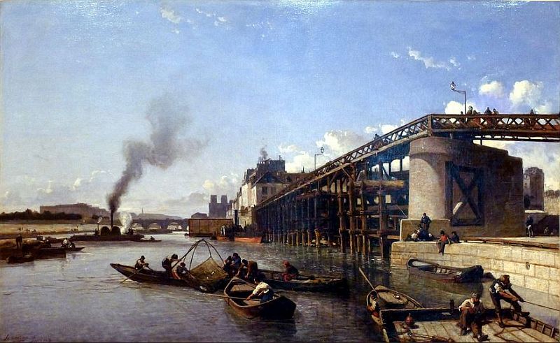 Vue de l'Estacade, sur la SSeine &agrave; Paris  par Jongkind