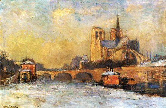 Quai de la Tournelle et Notre-Dame &agrave; Paris  par Albert Lebourg