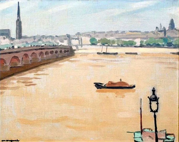 Le pont de q<Pierre &agrave; Bordeaux par Albert Marquet