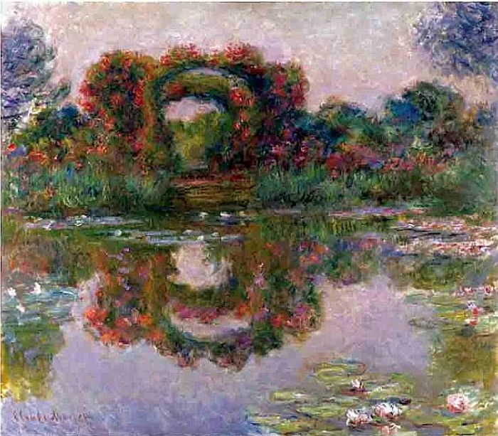 Arbres en fleurs &agrave; Giverny par Claude Monet