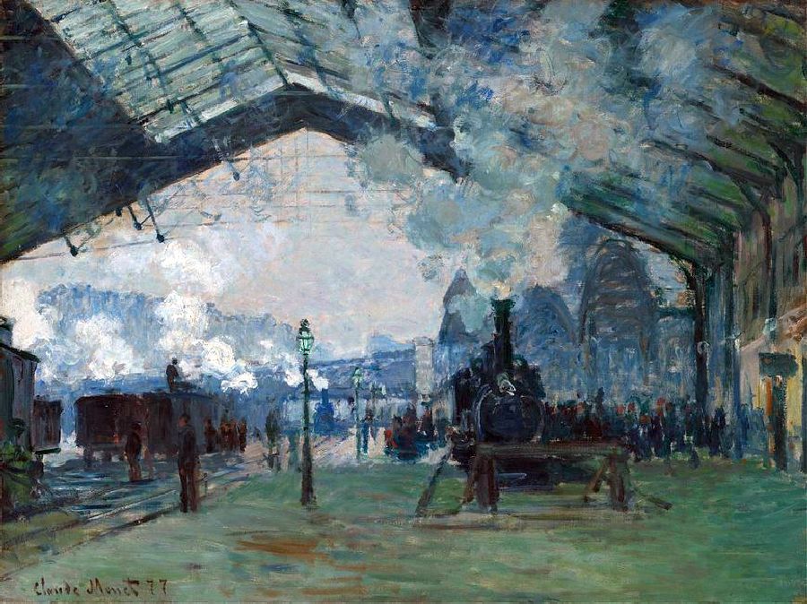 Arriv&eacute;e du train de Normandie en gare St-Lazare par Claude Monet