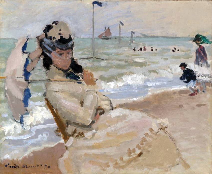 Camille sur l ap lage &agrave; trouville r par Claude Monet