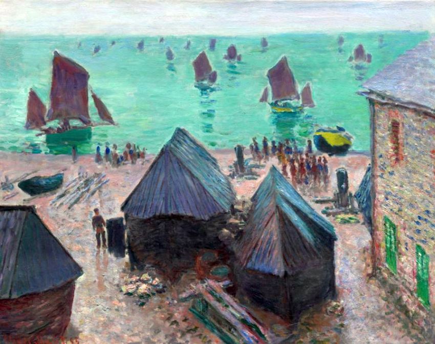 D&eacute;part de bateaux &agrave; Etretat par Claudemonet 