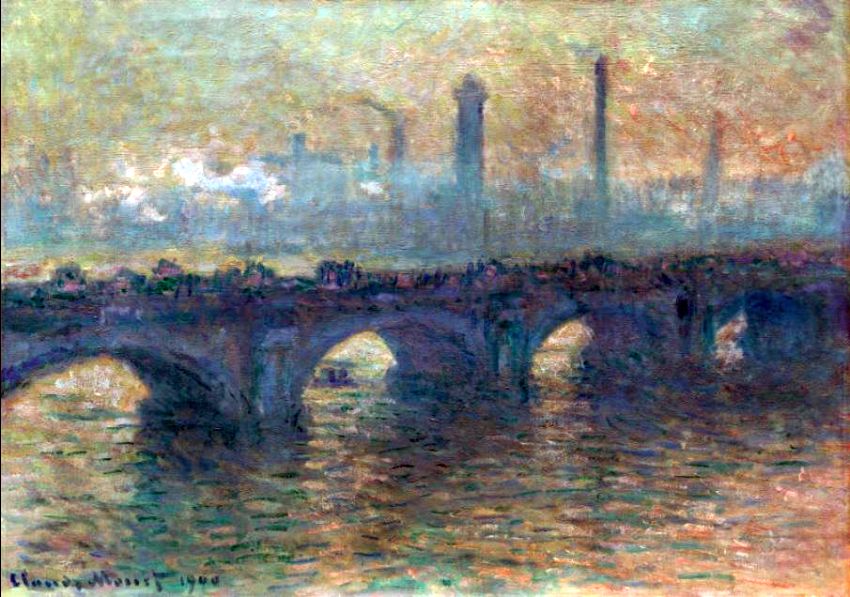 Pont de Waterloo par temps gris par Claude Monet
