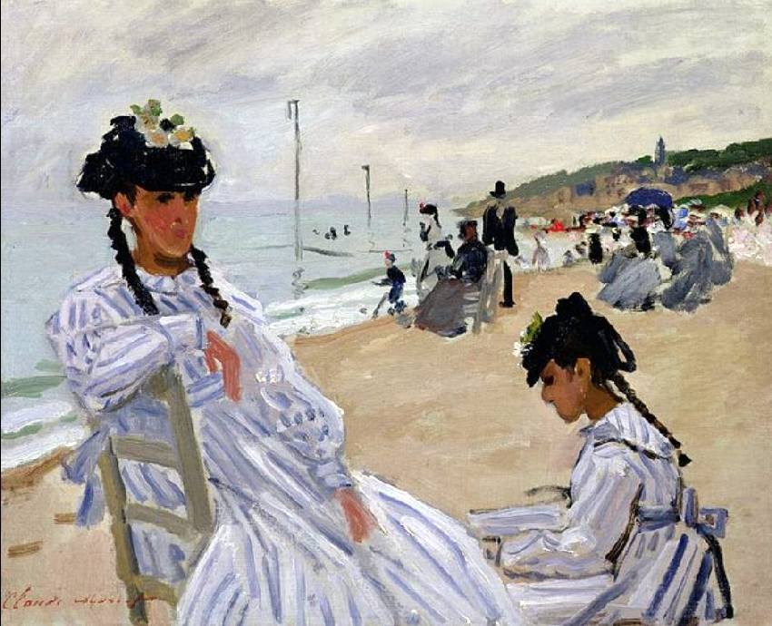 Camille sur la plage &agrave; Trouville par Claude Monet