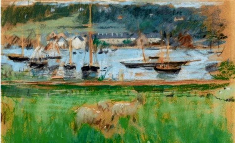 Bassin du port de F&eacute;camp par Berthe Morisot