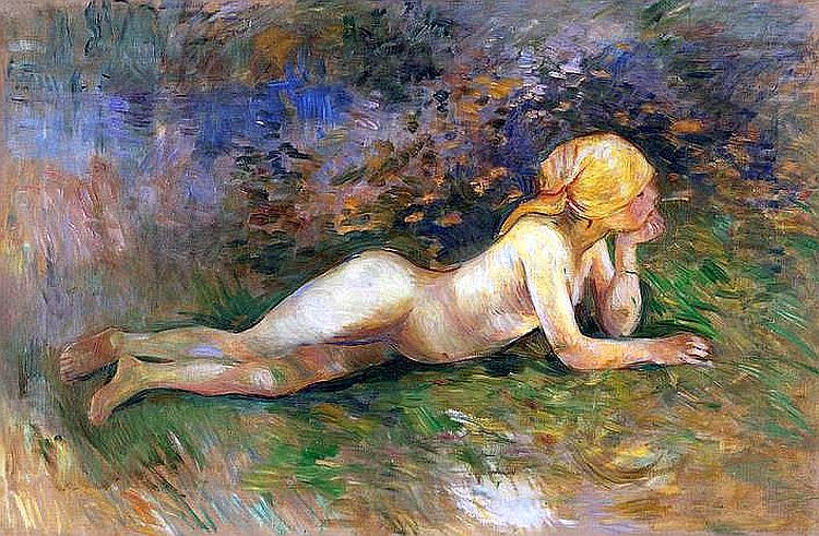Berg&egrave;re nue allong&eacute;e par Berthe Morisot