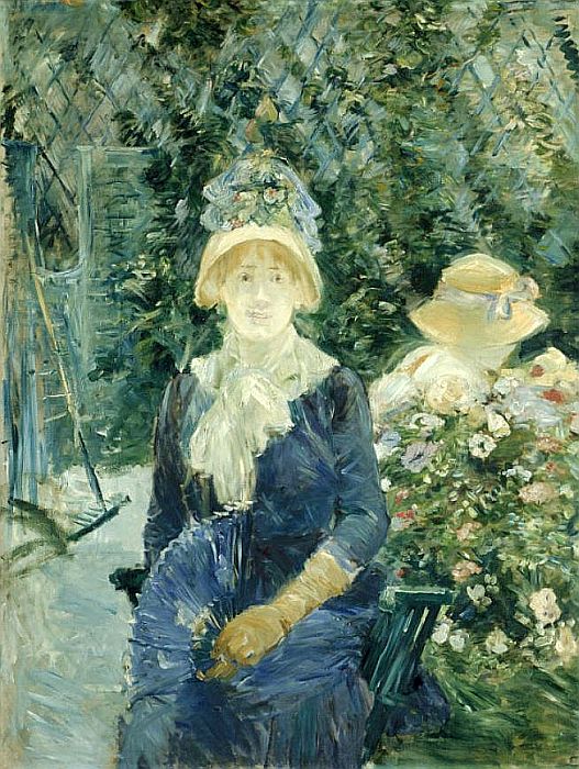 femmeassise dans un jardin  par Berthe Morisot