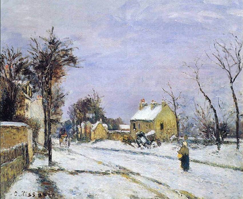 La route de Versailels &agrave; Louveciennes par Camille Pissaro