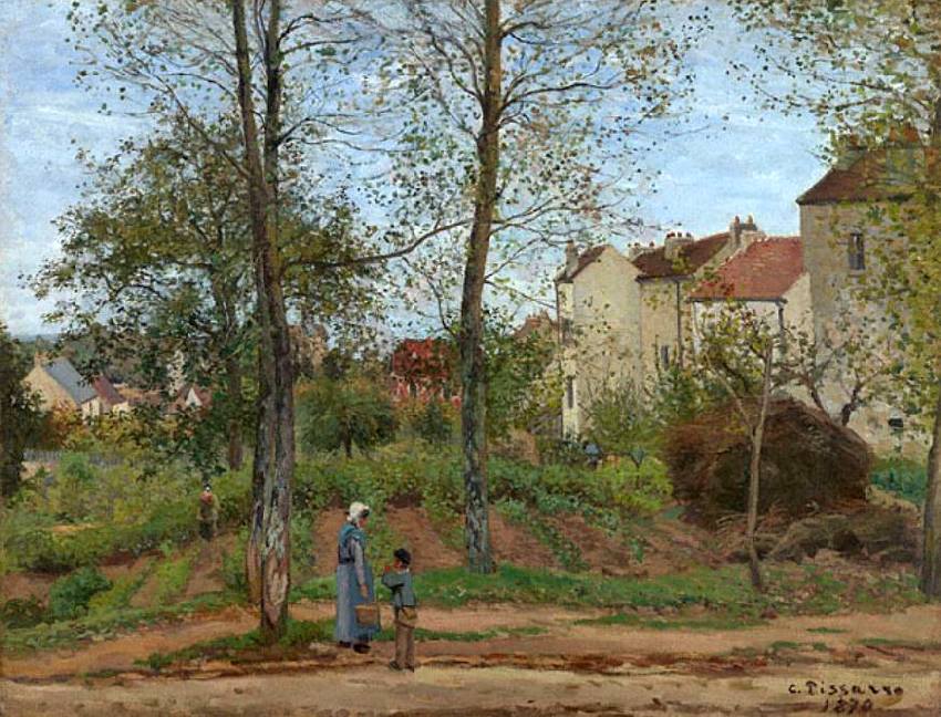 Maisons &agrave; Bougival par Camille Pissaro