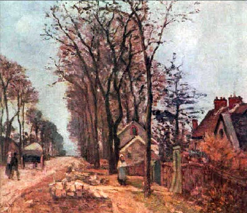 la route de St-Germain &agrave; Louveciennes par Camille Pissaro