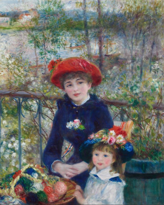 2 soeurs sur la terrasse - par Pierre Auguste Renoir