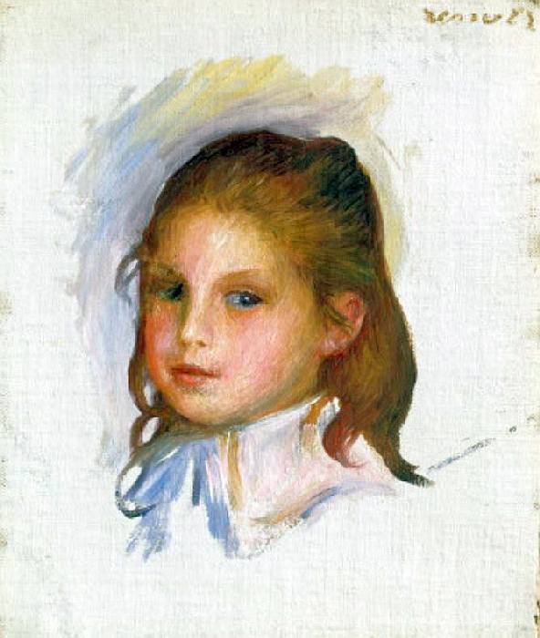 Enfant aux cheveux chatains  par Pierre Auguste  Renoir 