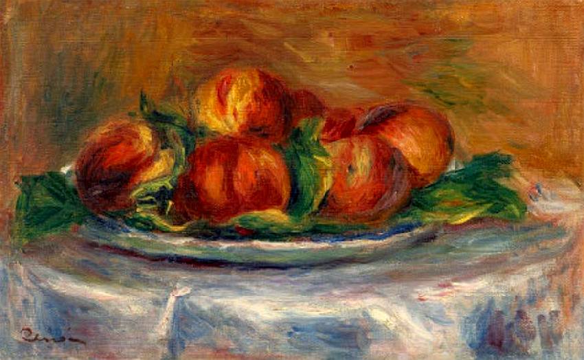 P&ecirc;ches sur un plateau  par Pierre Auguste  Renoir 
