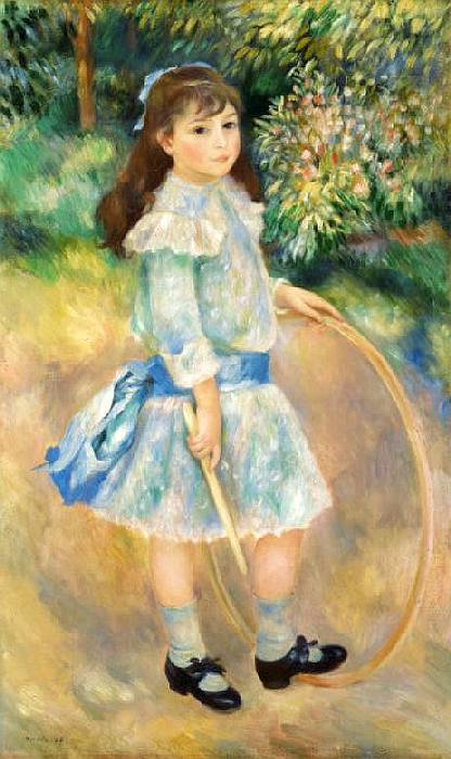 Petite fille avec cerceau par Pierre Auguste  Renoir 