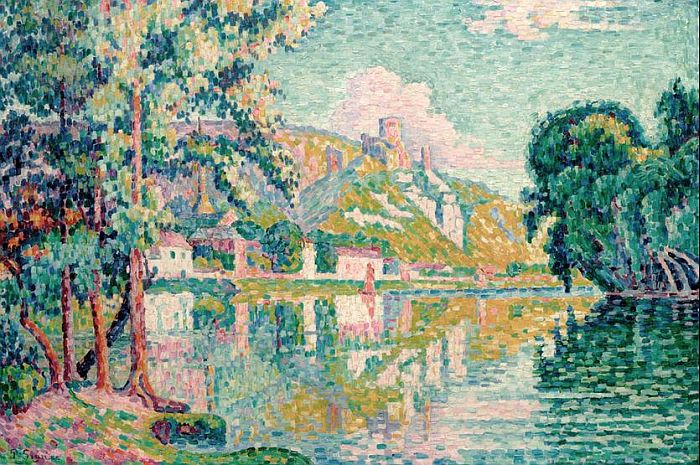 Les Andelys, le ch&acirc;teau Gaillard  par Paul Signac