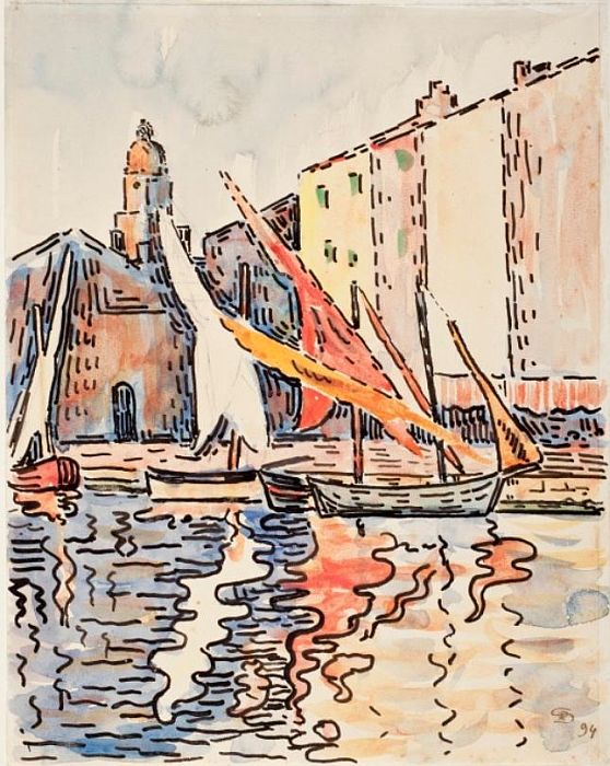 St-Tropez, soleil  couchant  par Paul Signac